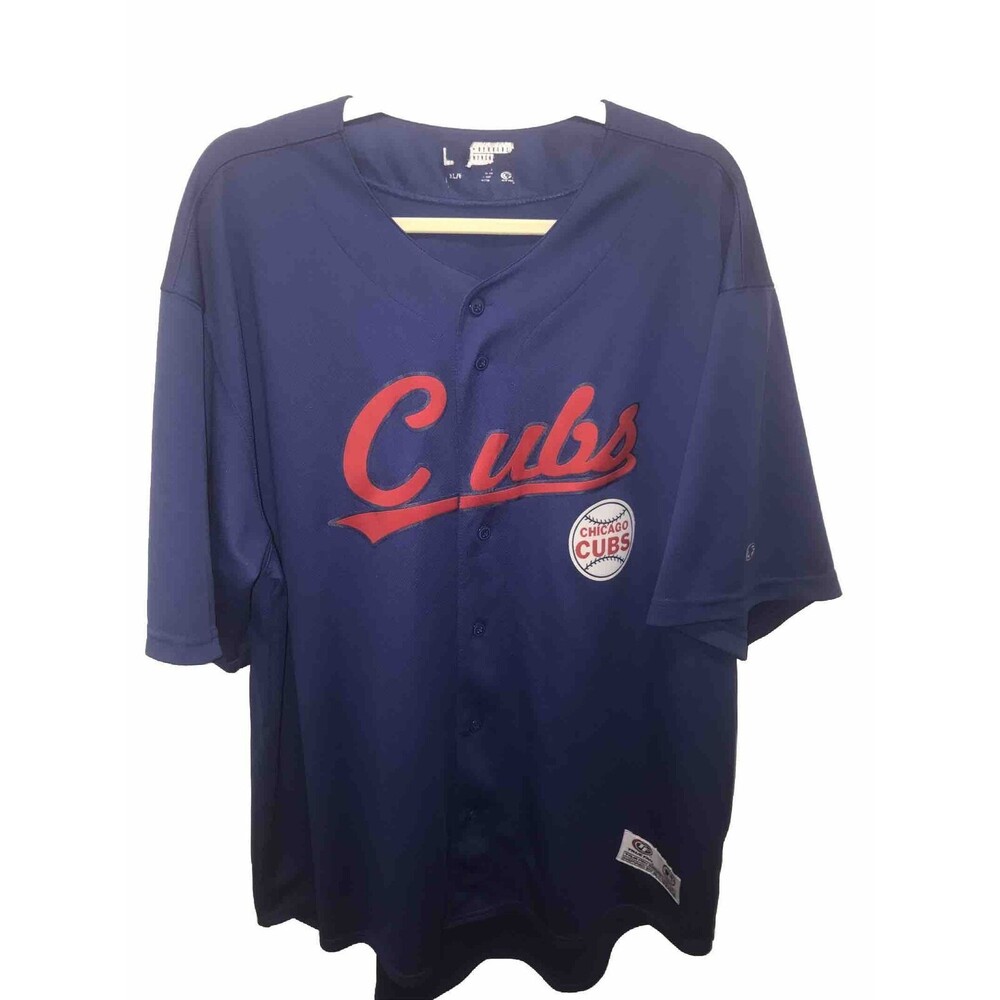 True Fan Jersey Chicago Cubs Mens XL Blue Red MLB Baseball